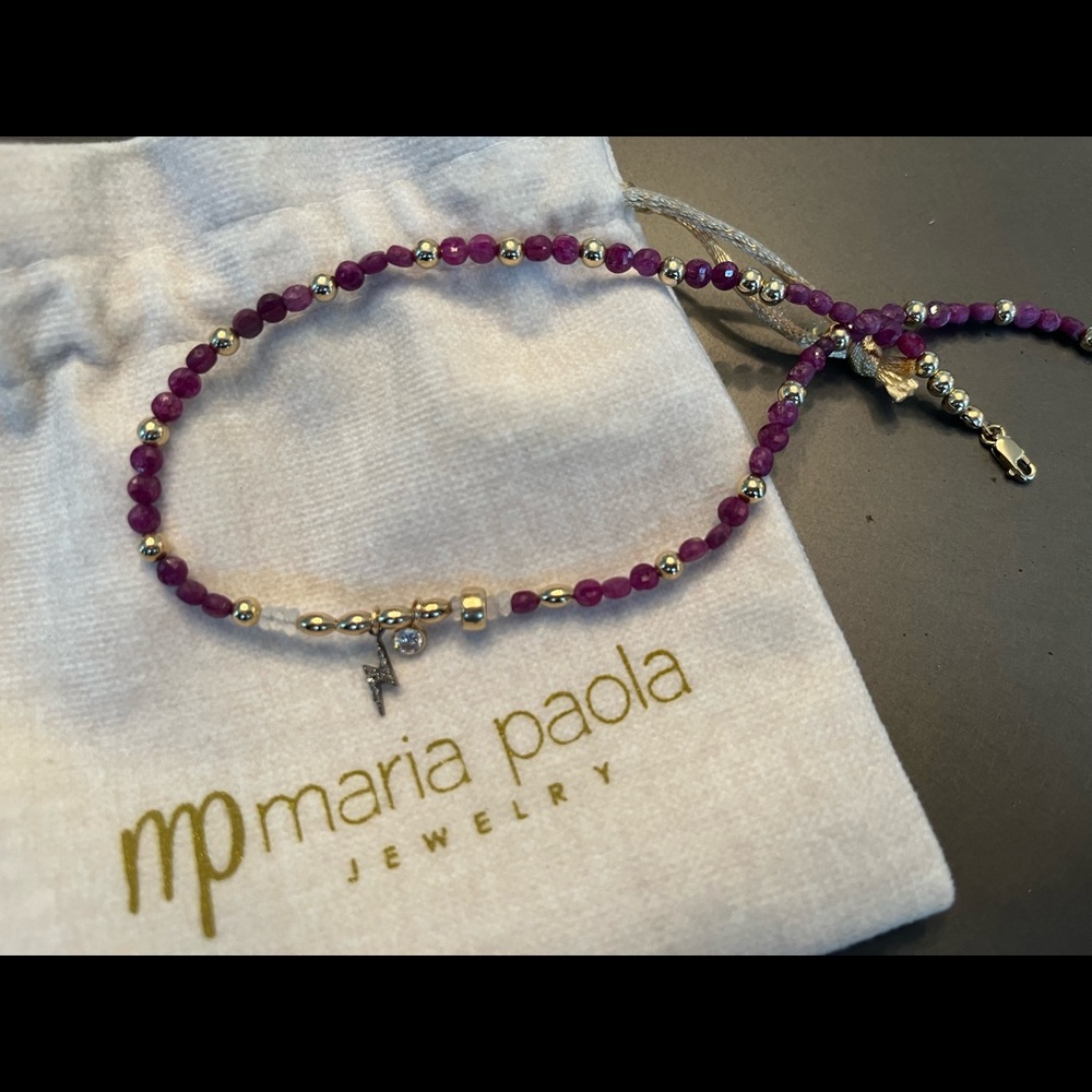 New Maria Paola Beaded Necklace with lightning bolt